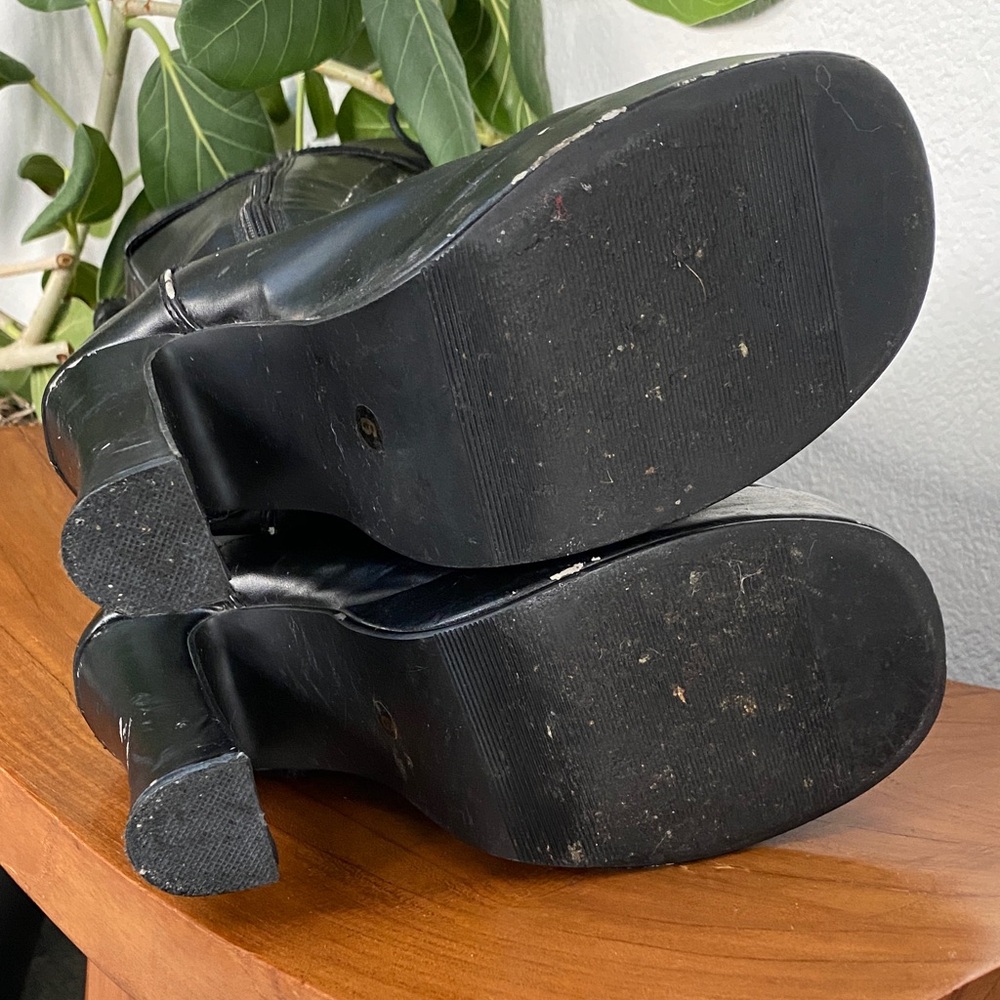 T.U.K Black Lace-Up High Platform Boots - Picture 13 of 16